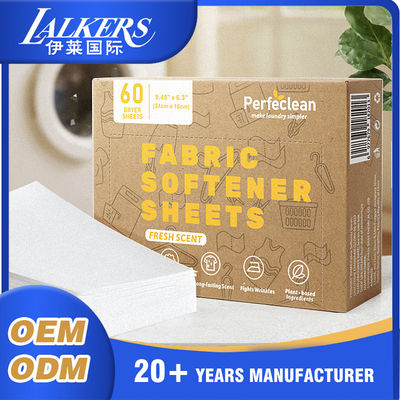 Καλή τιμή OEM Lalkers Πλυντήριο Υφάσματα μαλακτικά φύλλα Μειώνει τη δυσκαμψία Πλύσιμο φύλλα απορρυπαντικού σε απευθείας σύνδεση