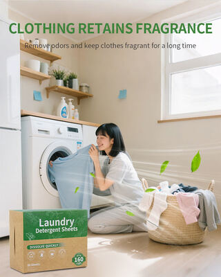 Βιοδιασπώμενα Φύλλα Απορρυπαντικού Πλυντηρίου 11*14cm 2.8-3g/φύλλο με 50% Δραστικό Συστατικό για Βαθύ Καθαρισμό